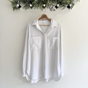 Alo Dreamscape Button Down Long Sleeve White Medium LS